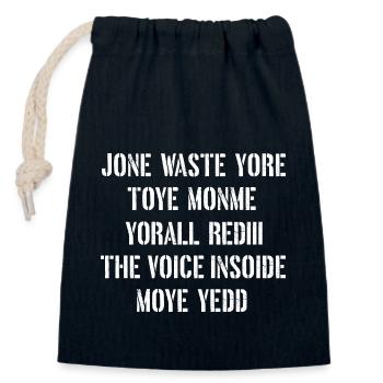JONE WASTE YORE TOYE MONME YORALL REDIII THE VOICE - Sac cadeau en coton avec cordon (14 x 20 cm) - bleu marine - Devant