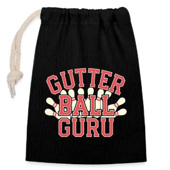 Gutter Ball Guru 14 - Verschließbarer Geschenkbeutel aus Baumwolle (14x20cm) - Schwarz - Vorne