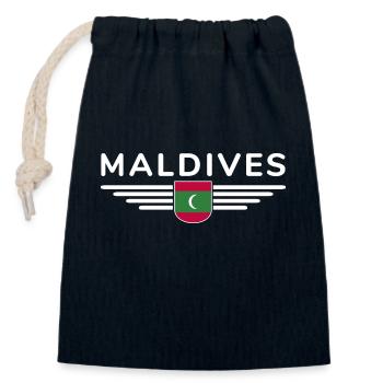 Maldives Fans: Exclusive Shirts - Closable cotton gift bag (14x20cm) - navy - Front