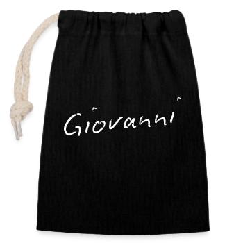 Giovanni - Sac cadeau en coton avec cordon (14 x 20 cm) - noir - Devant