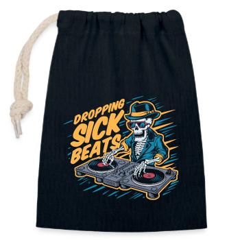Dropping sick beats - Closable cotton gift bag (14x20cm) - navy - Front