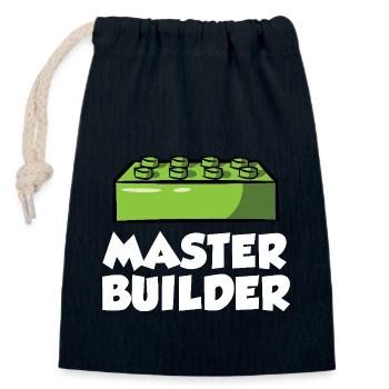 Brick Builder Brick Building Master Builder - Closable cotton gift bag (14x20cm) - navy - Front