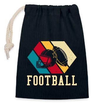 Football américain - Sac cadeau en coton avec cordon (14 x 20 cm) - bleu marine - Devant