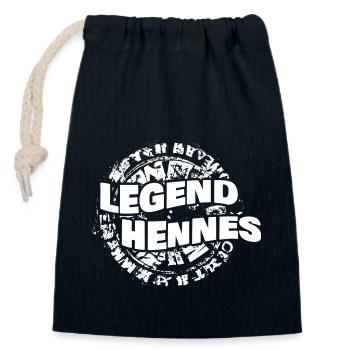 Hennes - Closable cotton gift bag (14x20cm) - navy - Front