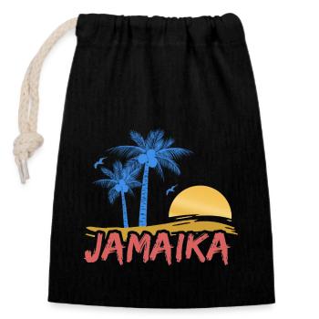 Strand Jamaika Jamaica - Verschließbarer Geschenkbeutel aus Baumwolle (14x20cm) - Schwarz - Vorne