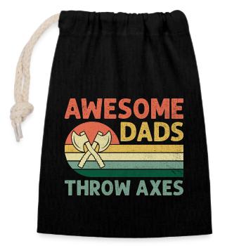 Awesome Dads Throw Axes Hache Throwing Hachette - Sac cadeau en coton avec cordon (14 x 20 cm) - noir - Devant