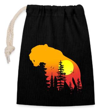Sabre-toothed tiger - Closable cotton gift bag (14x20cm) - black - Front