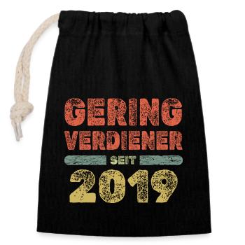 Ruling 2019 - Closable cotton gift bag (14x20cm) - black - Front