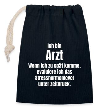 Arzt und Mediziner - Verschließbarer Geschenkbeutel aus Baumwolle (14x20cm) - Navy - Vorne