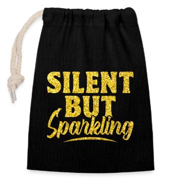 Dictons silencieux mais pétillants pour les introvertis - Sac cadeau en coton avec cordon (14 x 20 cm) - noir - Devant