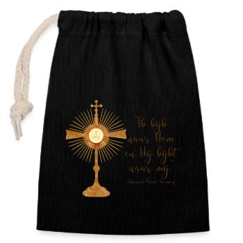 Je le regarde - Johannes-Maria Vianney - Sac cadeau en coton avec cordon (14 x 20 cm) - noir - Devant