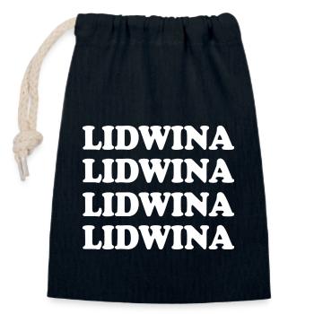 Name Lidwina - Verschließbarer Geschenkbeutel aus Baumwolle (14x20cm) - Navy - Vorne