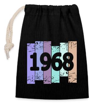 1968 - Closable cotton gift bag (14x20cm) - black - Front
