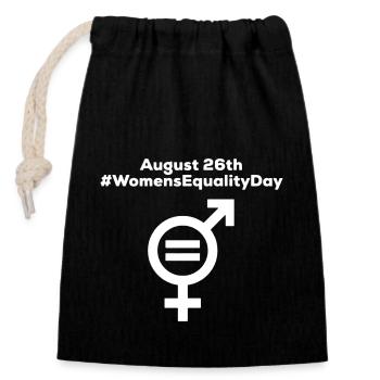Women's Equality Day - Closable cotton gift bag (14x20cm) - black - Front