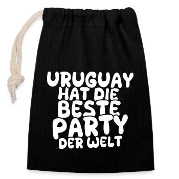 Uruguay - Verschließbarer Geschenkbeutel aus Baumwolle (14x20cm) - Schwarz - Vorne