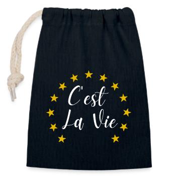 C'est La Vie Eurovision Song Contest 2025 - Verschließbarer Geschenkbeutel aus Baumwolle (14x20cm) - Navy - Vorne