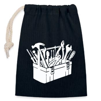 Tool Toolbox - Closable cotton gift bag (14x20cm) - navy - Front