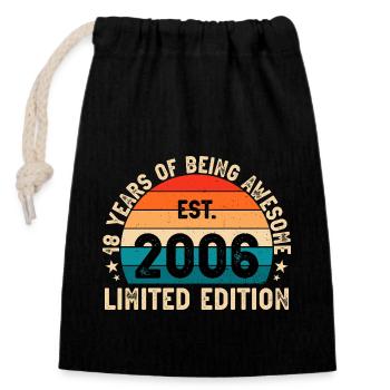 Génial depuis 2006 18 geb blablablaaa - Sac cadeau en coton avec cordon (14 x 20 cm) - noir - Devant
