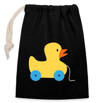Toy - Closable cotton gift bag (14x20cm) - black - Front