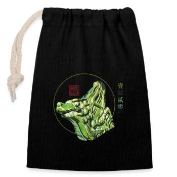 Chinesisch_Architektur_Himmelstempel_Wenshou 1420 - Sac cadeau en coton avec cordon (14 x 20 cm) - noir - Devant