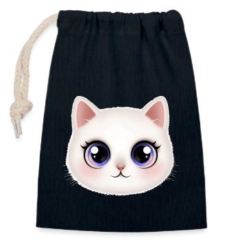 Kitten 😻 - Closable cotton gift bag (14x20cm) - navy - Front