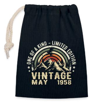 May 1958 - May 1958 - Closable cotton gift bag (14x20cm) - navy - Front