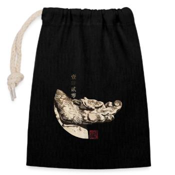 Chinese Dragon in Himmelstempel_Chi 1420 - Closable cotton gift bag (14x20cm) - black - Front