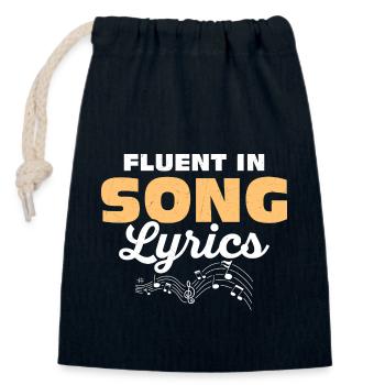 Fluent In Song Lyrics Singing Singer - Verschließbarer Geschenkbeutel aus Baumwolle (14x20cm) - Navy - Vorne