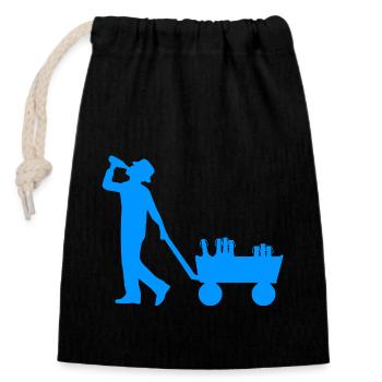 Father’s Day - Closable cotton gift bag (14x20cm) - black - Front