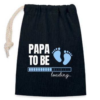 Futur papa - garçon - Sac cadeau en coton avec cordon (14 x 20 cm) - bleu marine - Devant