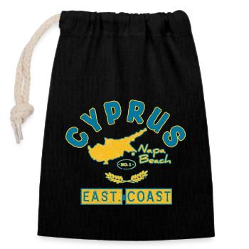 Zypern - Cyprus Travel- Flaggen Karte - Griechenla - Verschließbarer Geschenkbeutel aus Baumwolle (14x20cm) - Schwarz - Vorne