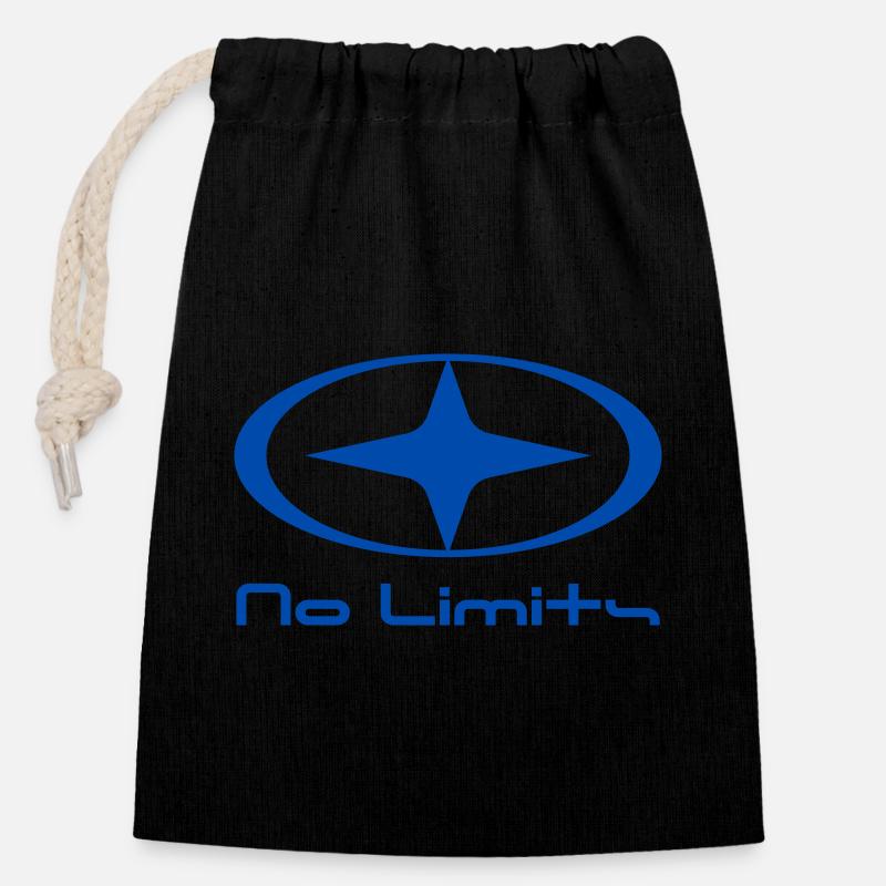 No Limits - Closable cotton gift bag (14x20cm) - black