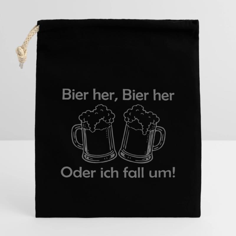 Bees here, Bees here - oder ich fall um! Closable cotton gift bag (14x20cm)
