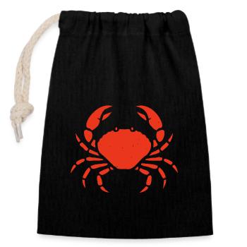 Cancer - Closable cotton gift bag (14x20cm) - black - Front