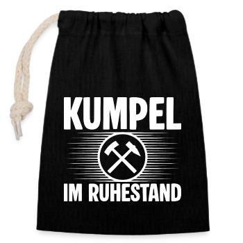 Kumpel Ruhestand - Verschließbarer Geschenkbeutel aus Baumwolle (14x20cm) - Schwarz - Vorne