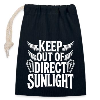 Tenir à l’abri de la lumière directe du soleil ! Vampire Goth Emo - Sac cadeau en coton avec cordon (14 x 20 cm) - bleu marine - Devant