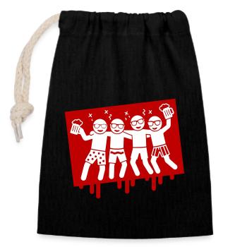 Party Vacation Beach Booze - Closable cotton gift bag (14x20cm) - black - Front