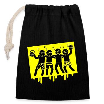 Party Vacation Beach Booze - Closable cotton gift bag (14x20cm) - black - Front