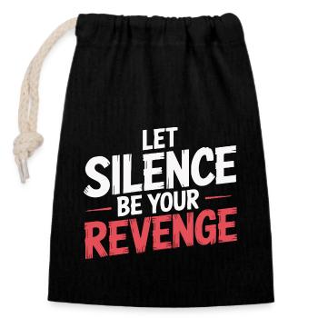 BE YOUR REVENGE - Closable cotton gift bag (14x20cm) - black - Front