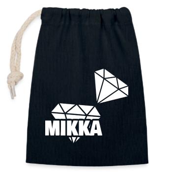 Mikka as Precious - Closable cotton gift bag (14x20cm) - navy - Front
