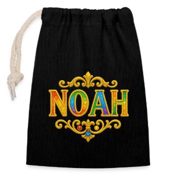 NOAH Glitter Gold Sequins - Closable cotton gift bag (14x20cm) - black - Front