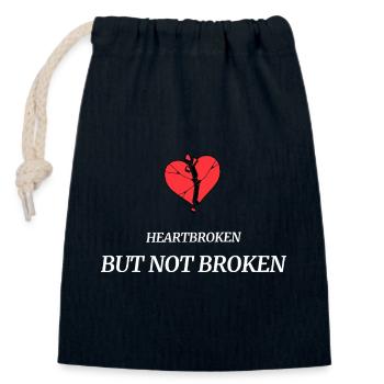 heartbroken_but_not_broken - Verschließbarer Geschenkbeutel aus Baumwolle (14x20cm) - Navy - Vorne
