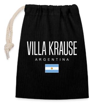 Villa Krause Argentinien Argentinier - Verschließbarer Geschenkbeutel aus Baumwolle (14x20cm) - Schwarz - Vorne