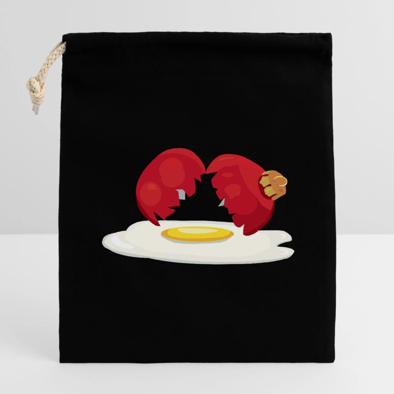 Weihnachtskugel zerbrochenes Ei Verschließbarer Geschenkbeutel aus Baumwolle (14x20cm)