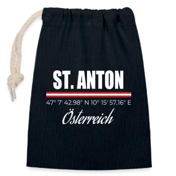 St. Anton - Verschließbarer Geschenkbeutel aus Baumwolle (14x20cm) - Navy - Vorne