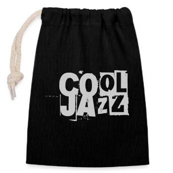 Cool Gazz Distressed Typography - Closable cotton gift bag (14x20cm) - black - Front