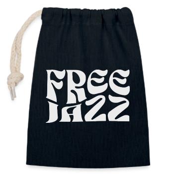 Conception du logo Free Jazz - Sac cadeau en coton avec cordon (14 x 20 cm) - bleu marine - Devant