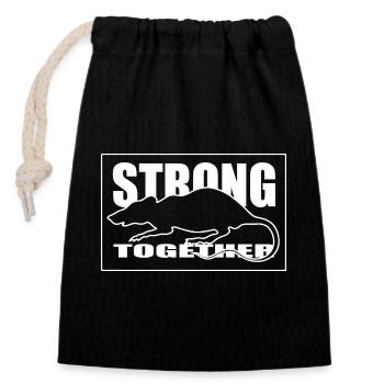 Unity Rongeur Silhouette Graphic Tee blanc - Sac cadeau en coton avec cordon (14 x 20 cm) - noir - Devant