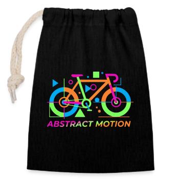 Mouvement abstrait néon du vélo - Sac cadeau en coton avec cordon (14 x 20 cm) - noir - Devant