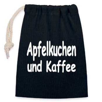 Tarte aux pommes - Sac cadeau en coton avec cordon (14 x 20 cm) - bleu marine - Devant
